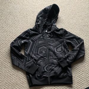 Volcom stone be bold hydro zip snowboarding ski midlayer black grey hooded zip
